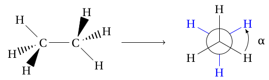 conformation décalée de l'éthane